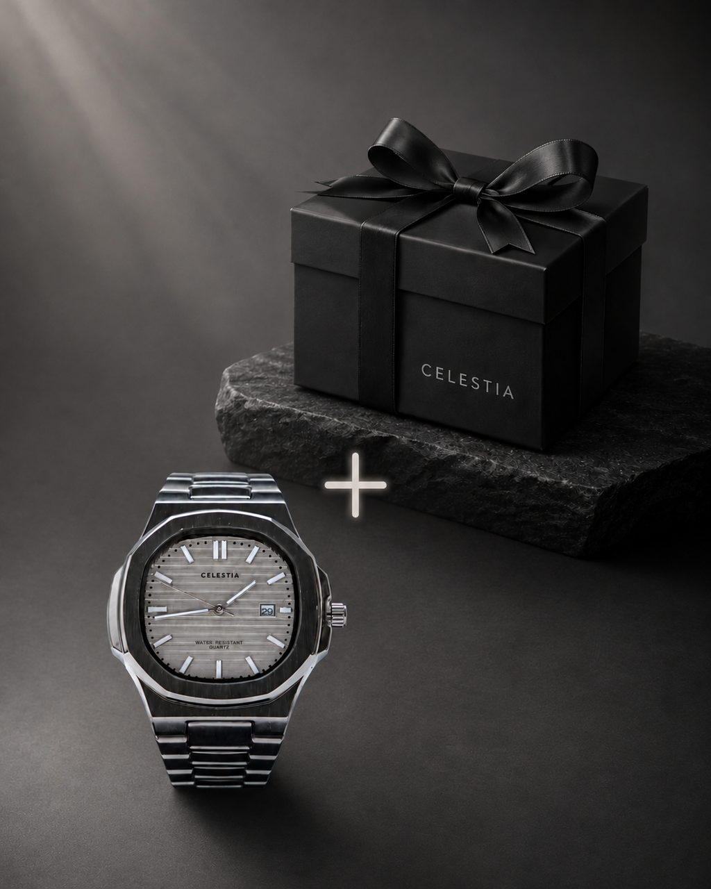 Celestia-Chronon-Uhr-Edelstahl mit Geschenk dazu